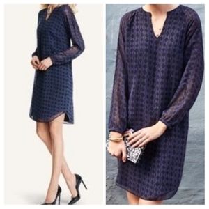 Cabi Harlequin Diamond Print Chiffon Dress #3102